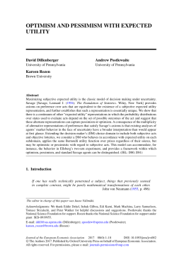 Optimism and Pessimism with Expected Utility