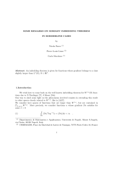 SOME REMARKS ON SOBOLEV IMBEDDING THEOREM IN