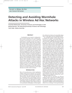 Detecting and Avoiding Wormhole Attacks in Wireless Ad Hoc