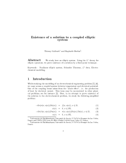 Existence of a solution to a coupled elliptic system Thierry