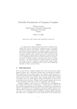Scientific Foundations of Computer Graphics