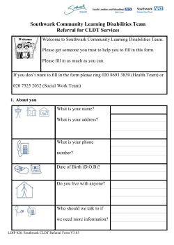 Southwark Community Learning Disabilities Team