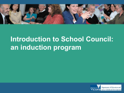 Introduction to School Council: an induction program