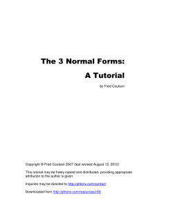 The 3 Normal Forms: A Tutorial