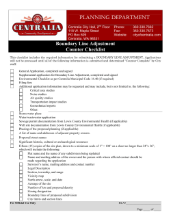 PLANNING DEPARTMENT Boundary Line Adjustment Counter