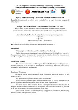 This is a sample title for an outline paper submitted to LET 2012