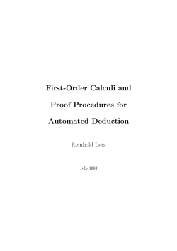 First-Order Calculi and Proof Procedures for Automated Deduction