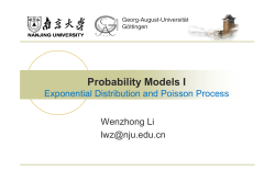 Probability Models I