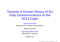 Towards A Formal Theory of On Chip Communications in the ACL2