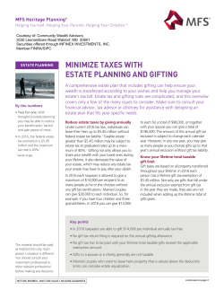 minimize taxes with estate planning and gifting