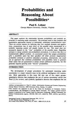 Probabilities and Reasoning About Possibilities