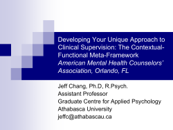 The Contextual-Functional Model of Clinical Supervision