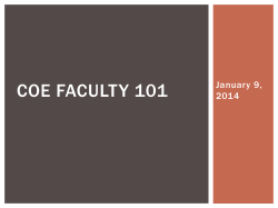 COE Faculty 101 - Research and Economic Development