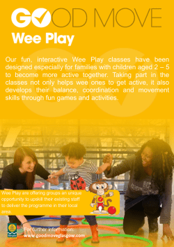 Our fun, interactive Wee Play classes have been