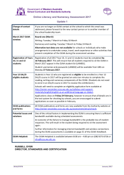 Online Literacy and Numeracy Assessment 2017 Update 1