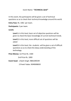 Event Name: &ldquo;TECHNICAL QUIZ&rdquo; In this event, the participants will