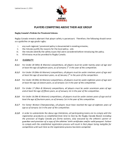 players competing above their age group - Rugby Canada
