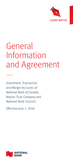 General Information and Agreement