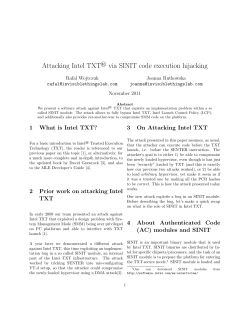 Attacking Intel TXT via SINIT code execution hijacking