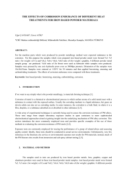 THE EFFECTS OF CORROSION ENDURANCE OF DIFFERENT