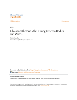 Chiasmic Rhetoric: Alan Turing Between Bodies and