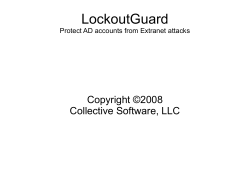 LockoutGuard Protect AD accounts from Extranet attacks Copyright