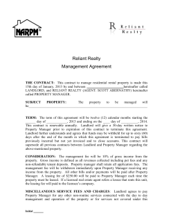 Management Agreement - Murfreesboro Property Management and