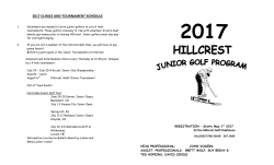 DATES OF BEGINNING JUNIOR GOLF CLINIC