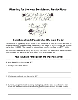 Planning for the New Semiahmoo Family Place