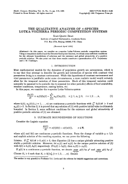 THE QUALITATIVE ANALYSIS OF iv-SPECIES LOTKA
