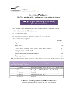 Meeting Package 4 HK $410 per person per half day