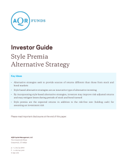 Investor Guide Style Premia Alternative Strategy
