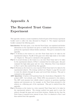 Appendix A The Repeated Trust Game Experiment