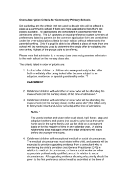 Oversubscription Criteria for Community Primary