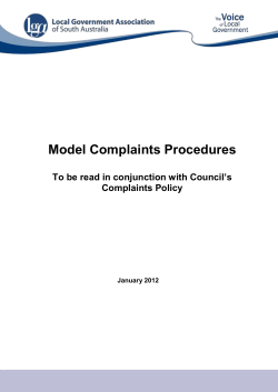 1 DME 73389 Model Complaints Procedures This Model Procedure
