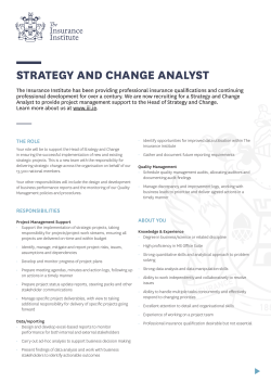 strategy and change analyst - Insurance Institute of Ireland