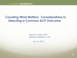 Selecting a Common ACP Outcome
