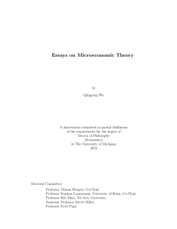 Essays on Microeconomic Theory - Deep Blue