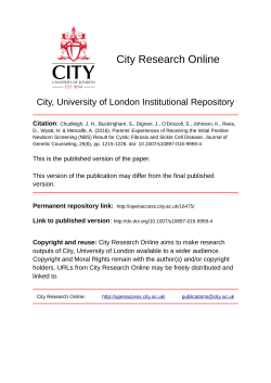 Parents` Experiences of Receiving the Initial Positive Newborn