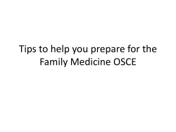 Tips to help you prepare for the Family Medicine OSCE