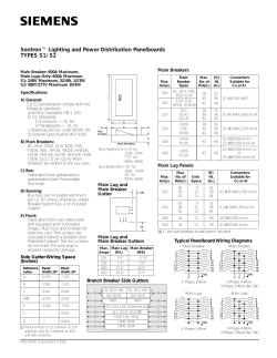 Sentron&trade; Lighting and Power Distribution Panelboards TYPES S1/ S2