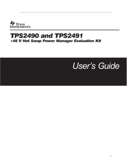 TPS2490, TPS2491, +48 V Hot Swap Power