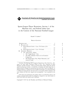 Sports-League Player Restraints, Section 1 of the Sherman Act, and