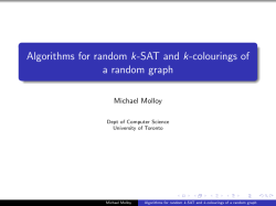 Algorithms for random k-SAT and k