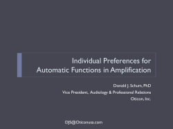 Individual Preferences for Automatic Functions in Amplification