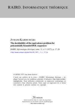 The decidability of the equivalence problem for
