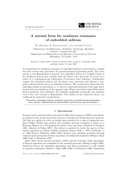 A normal form for nonlinear resonance of embedded solitons