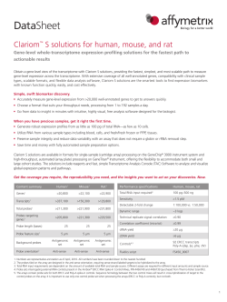Clariom&trade; S solutions - Thermo Fisher Scientific