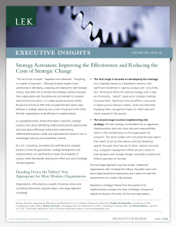 Strategy Activation, Strategy Implementation