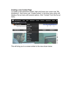 Creating a new Contact Page To create a new personnel contact